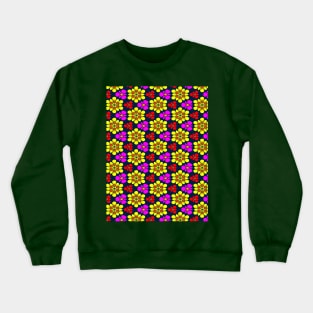 Yellow and Pink Flower Pattern Crewneck Sweatshirt